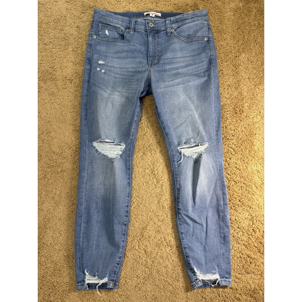 Lucky Brand Ava Mid Rise Skinny Jean Women 10/30 Blue Distressed Denim Preppy